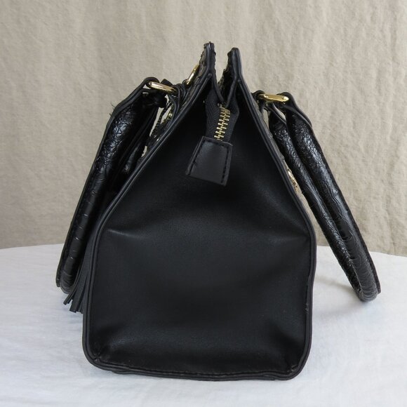 IMHeart Faux Croc Handbag Purse Black - Footed *missing crossbody strap - Picture 3 of 9